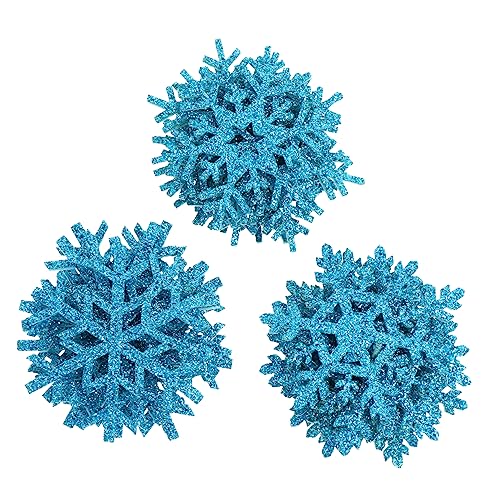 30st Schneeflocken-aufkleber Mini Gestickte Aufnäher Kleidungszubehör Pailletten-weihnachtsapplikationen Schneeflocken-applikation Winter-stickpatches Nähzubehör Kostüme Stoff Blue BELLIFFY von BELLIFFY