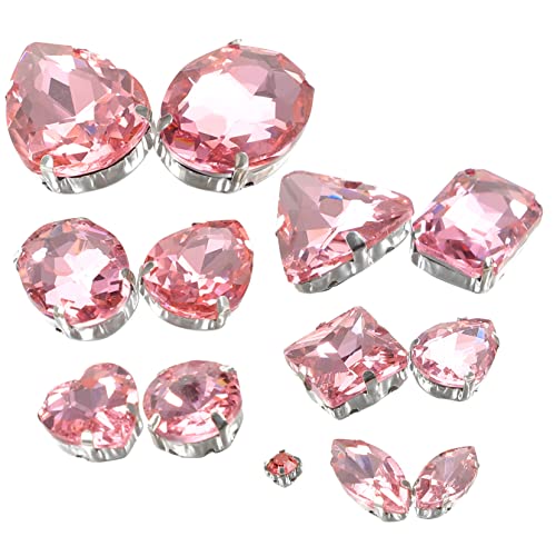 50 Stück Krallenbohrer Nähen Flatback-edelsteine Strass Dekor Selber Machen Zarte Kleine Strasssteine Klaue Strass Kleidung Strassverzierungen Nähkralle Strass Rosa Glas BELLIFFY von BELLIFFY