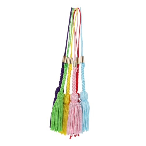 6st Quaste Lanyard Hängende Quaste Boho-fenstervorhänge Vorhanghalter Bastelquasten Chinesisches Dekor Autoteile Schlüsselanhänger Schlüsselring Quasten Mini-dekor Colorful Rayon BELLIFFY von BELLIFFY