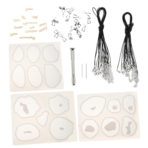 BELLIFFY 1 Anhänger Silikonform Halskette-Kit Herstellung von Ohrringen schmuck set selbermachen jewelry making kit die Silikonform werkzeug Schmuckset aus Kunstharz zum Selbermachen Metall von BELLIFFY