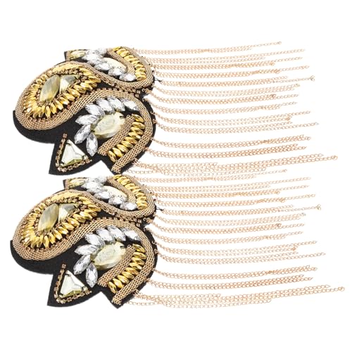 BELLIFFY 1 Paar Schulterbrett Retro-Punk-Epauletten Fransen Schulterepauletten Tassel Schultermarken Epauletten mit goldenen Quasten goldene Quaste Fransen Epaulette Schulterklappen von BELLIFFY