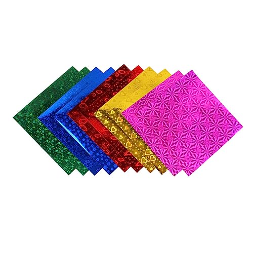 BELLIFFY 1 Packung 50 Blatt Falten von Flash-Square-Papier falten glitzerndes Geschenkpapier DIY-Papier papierschere papercut handgeschöpftes Farbpapier Origami-Papier Colorful von BELLIFFY