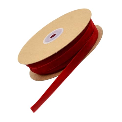 BELLIFFY 1 Rolle 1cm Breite Nicht Elastische Kleidung Kopfbedeckung Halskette Zubehör Geschenkverpackung Flockbänder DIY Dekorative Riemen Für Home Shop (rot) von BELLIFFY