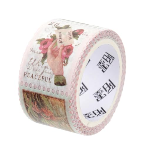 BELLIFFY 1 Rolle Briefmarken Und Washi Tape Frühlingsaufkleber Vintage Scrapbooking-aufkleber Blumenstempel Buntes Klebeband Farbige Stempelaufkleber Stempel Für Das Handwerk Papier von BELLIFFY