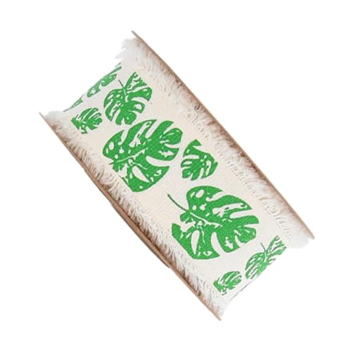 BELLIFFY 1 Rolle Gedrucktes Liebes Band Haarschmuck Band Zum Basteln Band Für Schleifen Wickelband Bedrucktes Geschenkband Schleifen Zum Verpacken Von Geschenken Fransenband Baumwolle Green von BELLIFFY