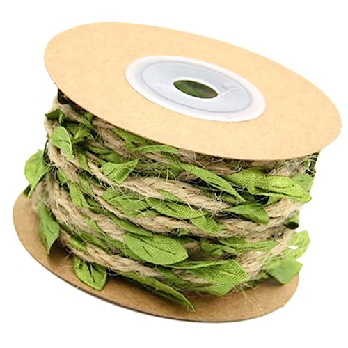 BELLIFFY 1 Rolle Geschenkbänder Jute- Geschenkband grünes Weinband künstliche Blätter Weinrebe Weingirlande anhänger spriegel pendant kleist Hanfbänder hängendes Bandband Green von BELLIFFY