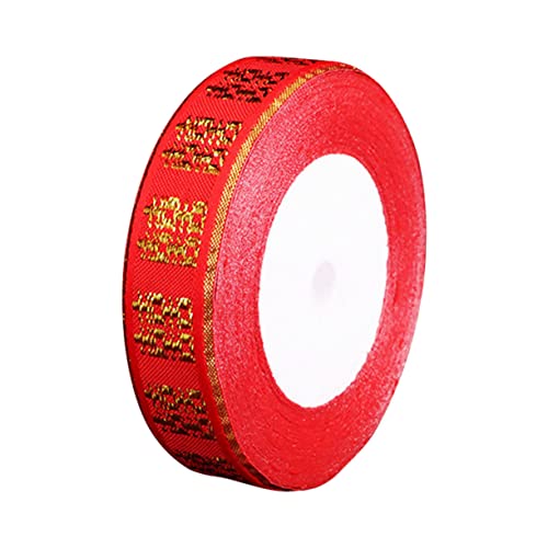 BELLIFFY 1 Rolle Hochzeitsband seidenband ribbon wedding decoration verpackungen für geschenksband Rotes Quilt-Bindeband Bastelverpackungsband Verpackungsmaterial Polyester von BELLIFFY