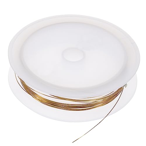 BELLIFFY 1 Rolle Kupferkabel Basteldraht Zierdraht Perlendraht Drahtperlenfaden blanker Draht schmuckherstellung schmuck machen 0,3 mm Kupferdraht blanker Kupferdraht Messing Golden von BELLIFFY