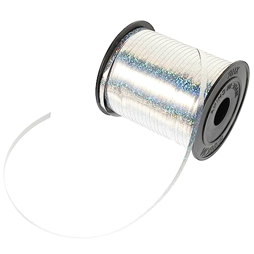 BELLIFFY 1 Rolle Laserband seidenband ribbon Festival-Geschenkband metallische Luftballons Heimdekoration Hochzeitsdekoration dekoratives DIY- Mehrzweckband PVC-Kunststoff Silver von BELLIFFY