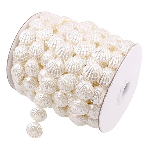 BELLIFFY 1 Rolle Meeresperlen elegant weihnachten geldgeschenke verpackung Perlenvorhang hochzeitsstrauß Schmuckanhänger Muschelperlen zur Schmuckherstellung Gardinenperlen Abs Weiß von BELLIFFY