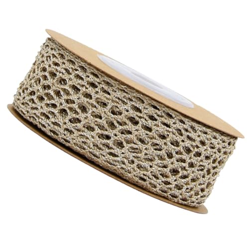 BELLIFFY 1 Rolle Mesh-band-seil Mesh-geflecht-seil Dekorativer Bandbesatz Band Seil Geschenkband Poly-mesh-band Metallgitter Band Für Schleifen Hochzeitsdekoration Blumendekoration Khaki von BELLIFFY