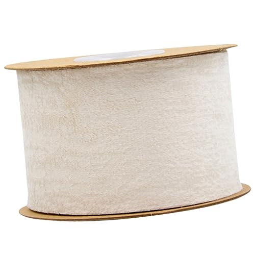 BELLIFFY 1 Rolle Partydekoration Handwerk verdrahtetes Sackleinenband Spitzenband zum Einpacken schwarze Partydekorationen Satinband hochzeitsdeko seidenband Geschenkverpackungsband Beige von BELLIFFY