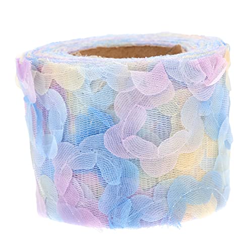 BELLIFFY 1 Rolle Rosen aus Chiffongarn DIY kleidung trimmen Geschenkbänder Spitzenbesatz Blumendekor stickerpappier stickrahmen decor geschenkband Nähband Stickerei trimmen Polyester Blue von BELLIFFY