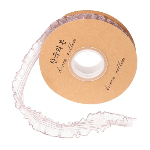 BELLIFFY 1 Rolle Stretch-Spitze ribbon bandfeile tischtuch gardinen feststeller unikal Spitzenband zum Nähen Schnürsenkel Kleidungsspitze Spitzenbänder nähen Kleiderbänder Organza Rosa von BELLIFFY