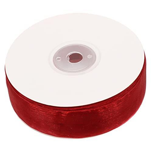 BELLIFFY 1 Rolle Verpackungsband Band Zum Basteln Geflochtenes Organzaband Schneidbares Bastelband Schneidbares Geschenkband Paketband Aus Tüll Tüllband Praktisches Bastelband Polyester Rot von BELLIFFY