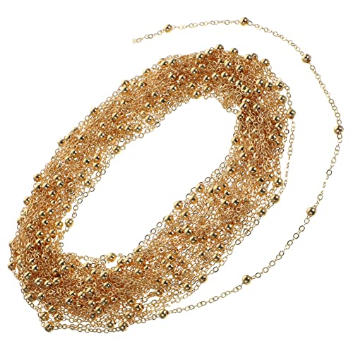 BELLIFFY 1 Rollenrolle Kugelkette damenhalskette perlenkette dünne Halskettenkette Brautschmuck Klammer schlüsselanhänger Choker-Kette Gliederketten für Schmuck selber machen Kupfer Golden von BELLIFFY