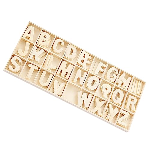 BELLIFFY 1 Satz Alphabet Dekorative Holzspäne Kinder Dekor Briefe Zur Frühen Bildung Selber Machen Spielzeug Für Die Kindheitserziehung Kinder Spielset Kinderspielzeug Beige Hölzern von BELLIFFY