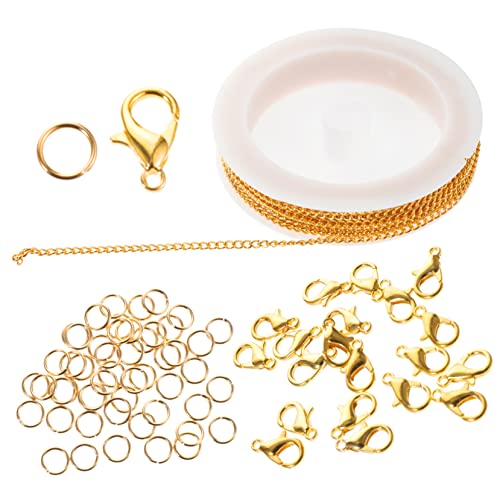 BELLIFFY 1 Satz Armband Halskette Werkzeuge offene Ringe Armbandkette Sprungringe Lanyard-Kit Perlenset kettenmachen schmuckherstellung DIY Bastelwerkzeuge DIY-Werkzeuge Legierung Golden von BELLIFFY