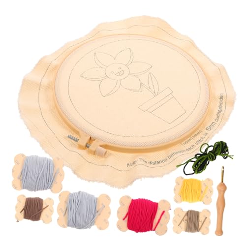 BELLIFFY 1 Satz Bastelwerkzeug für Kinder bastel materialien Stickrahmen-Starter-Kit handgefertigt Stickwerkzeuge Lochstanzwerkzeug Stickerei-Basis-Kit Stanzstickset für Anfänger Colorful von BELLIFFY