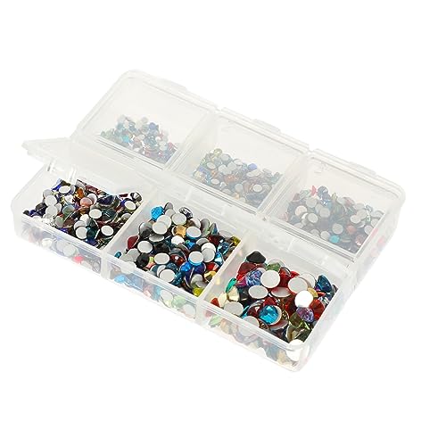 BELLIFFY 1 Satz Flache Strass-accessoires Nagel Pailletten Nagel Strass Nagelschmuck Strass Nageldekoration Diy-maniküre-anhänger Nail-art-handwerk Schmuck-kits Nagel Zeug Colorful Glas von BELLIFFY