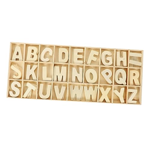 BELLIFFY 1 Satz Holzspäne schreiben DIY-Requisiten Lernspielzeug holziges Spielzeug Gehirnspielzeug DIY-Alphabet kinder holzspielzeug home decor unlackierte Holzspäne Fotografie-Requisiten von BELLIFFY