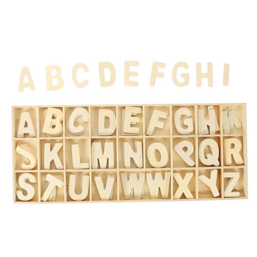 BELLIFFY 1 Satz Holzspäne schreiben holzspielzeug home decor Holzschips holzspachtelmasse Alphabet Holzchips Frühpädagogisches Fotografie-Requisiten Alphabet-Hackschnitzel von BELLIFFY