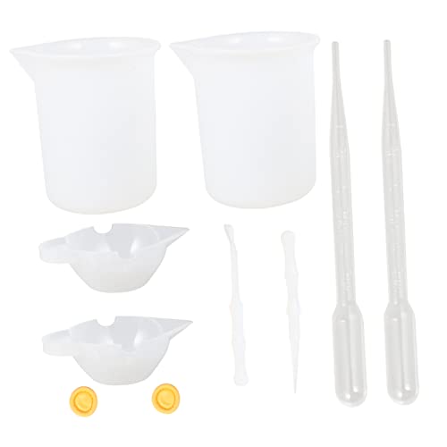 BELLIFFY 1 Satz Kleber-set Mixologie-set Farbmischbecher Handform Epoxid-rührlöffel Farbrührstäbchen De Para Gelatinas Epoxid-spenderbecher Diy-mischwerkzeuge Rührstab Kieselgel Weiß von BELLIFFY