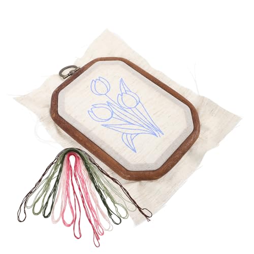 BELLIFFY 1 Satz Kreuzstichset embroidery kit embroidery set Handarbeits-Set knitted set stickgarn set Sticktuch mit Mustern Haushalts-Kits Stickgarn für den Haushalt Stickzubehör Holz von BELLIFFY