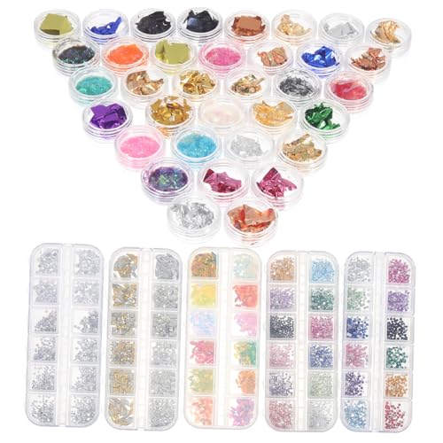 BELLIFFY 1 Satz Nail-Art-Zubehör farbfolien nagellack nail foil maniküre-sets Nageldekor aus Folienpapier Nail Beauty Maniküre-Werkzeug dekorative Nailart-Anhänger bohren Colorful von BELLIFFY