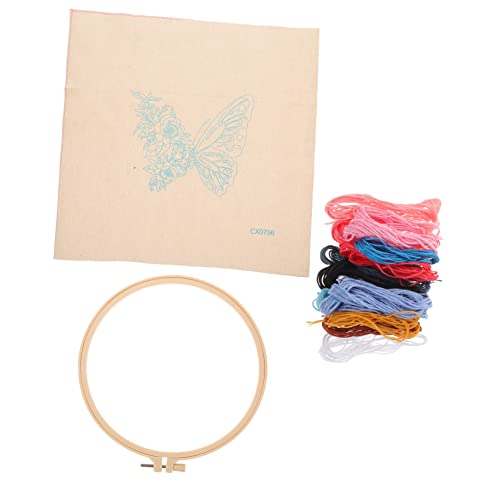 BELLIFFY 1 Satz Schmetterling Kreuzstich handgemachtes Stickmaterial Stickmaterial-Set Stickgarn-Kit embroidery kit wandverkleidung Stickerei Anfänger-Kits Stickset selber machen Polyester von BELLIFFY