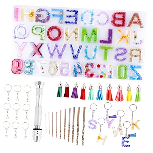 BELLIFFY 1 Satz Silikonform Für Alphanumerische Anhänger Anhänger-werkzeugsatz Alphabet-schablone Anzahl Epoxidformen Buchstabenformen Nach Hinten Schmuckgussform Diy-anhänger-set Metall von BELLIFFY