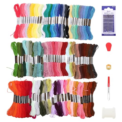 BELLIFFY 1 Satz Stickgarn Kreuzstichpackungen Für Kinder Stickerei-kit Für Kunsthandwerk Armband-set Stickset Für Kinder Armband-kit Stickwerkzeuge Farbig Bestickte Fäden Strickset Plastik von BELLIFFY