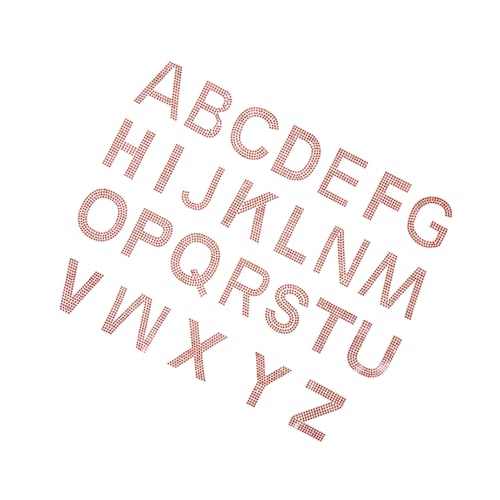 BELLIFFY 1 Satz Strass-Aufkleber mehrfarbige Strasssteine Alphabet-Aufkleber fashing costume kinder buchstaben aufnäher Nähen von gestickten Applikationen Flicken aufbügeln Bohrtuch rot von BELLIFFY