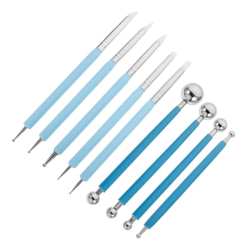 BELLIFFY 1 Satz Töpferwerkzeuge clay set crockery set pottery tools DIY-Ton-Bildhauerwerkzeug Handskulptur Silikon-Punktierstift-Werkzeug Modellpunktierungswerkzeuge Kieselgel Blue von BELLIFFY