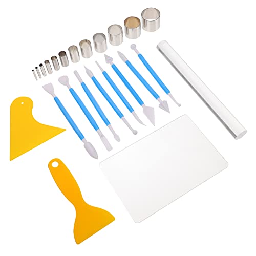 BELLIFFY 1 Satz Ton gesetzt Tonplastik Tonformen-Set Tonfiguren-Set Tonknete-Set Tonarbeits-Set malen Sie Markierungen Herstellung Stifte Rad Modellierwerkzeuge aus Ton Töpferwerkzeug Acryl von BELLIFFY