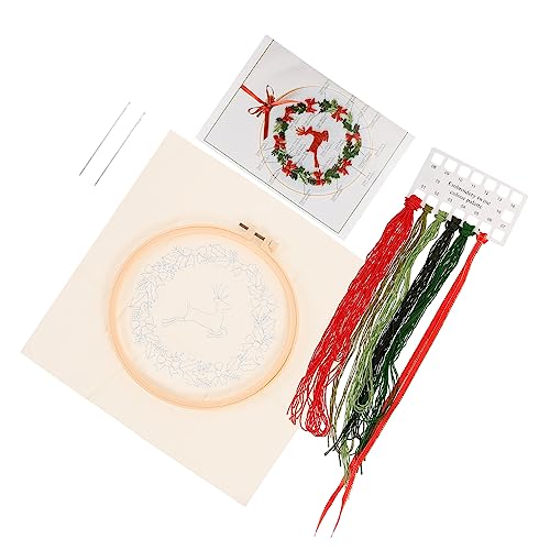 BELLIFFY 1 Satz Weihnachtskreuzstich Sticksets für Anfänger Stickwerkzeuge Dekoration für Weihnachtsfeiern Stickerei-Malset Stickset für Anfänger sticken handwerk werkzeug Baumwollkleidung von BELLIFFY