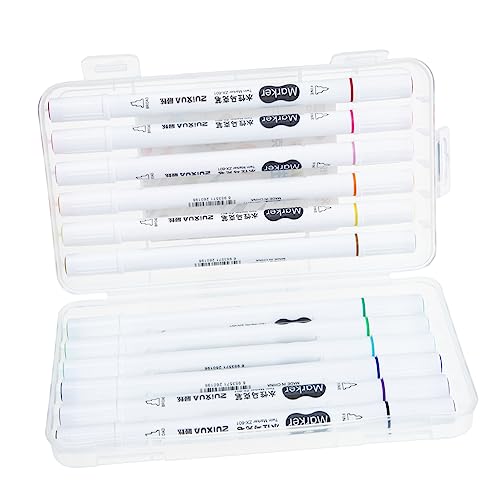 BELLIFFY 1 Satz farbige Markierungen Tragbare Farbmarkerstifte Aquarellstifte farbiger Gelstift schulzeug marker stifte Doppelende Markierungsstifte farbige Markierungsstifte Plastik von BELLIFFY