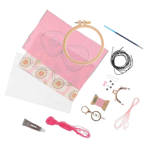 BELLIFFY 1 Satz handgemachtes Stickwerkzeug Geldbeutel mit Kussverschluss Geldbörse für Mädchen Damen Geldbörse Damenhandtaschen DIY Sticken Kit Stickwerkzeug-Set Stickset für Anfänger von BELLIFFY