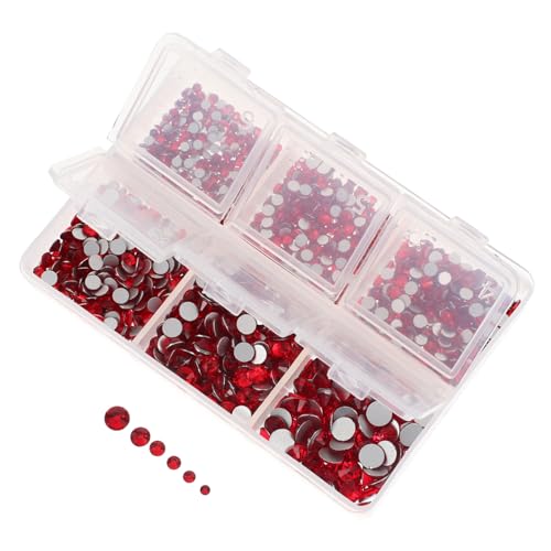 BELLIFFY 1 Schachtel Flache Strass-accessoires Diamanten Für Nägel Strass Nagelhandwerk Diy-nagelanhänger Nagelkunstzubehör Nagelschmuck Strass Maniküre Strass Nagelkunst-anhänger Glas Rot von BELLIFFY