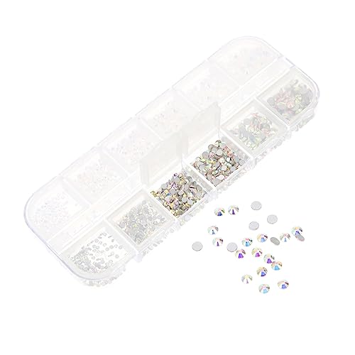 BELLIFFY 1 Schachtel Flacher Bohrer schwarze Strasssteine Malwerkzeuge punktieren Aufkleber Edelsteine nägel zu hause machen rhinestones Nagel Flatback Nageldekorationen für Nagelkunst Glas von BELLIFFY