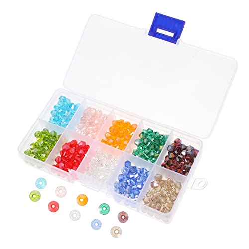 BELLIFFY 1 Schachtel Glasperlen Rautenperlen Facettierte Rondellperlen Abstandsperle Lose Perlen Für Schmuck Handgefertigte Perlen Basteln Sie Lose Perlen Armband Diy Perlen Labret-schmuck von BELLIFFY