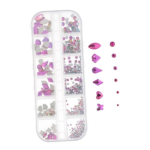 BELLIFFY 1 Schachtel Nail-art-zubehör Nageldekoration Nailart-strasssteine Mehrfarbige Strasssteine Paillettenbesatz Nagel Edelsteine Nageldiamanten Selber Machen Nagel Zubehör Violett Harz von BELLIFFY