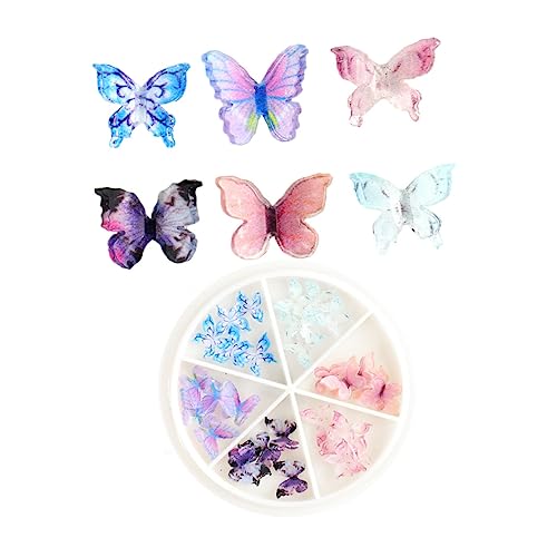 BELLIFFY 1 Schachtel Schmetterling Nagelkunst Aufkleber Nagelzubehör Nail Art Tipps Charms Nagelkunst-Schmetterlingsglitter nagelsalon nail art zubehör 3D-Nagelabziehbilder 3D-Nagelkunst von BELLIFFY