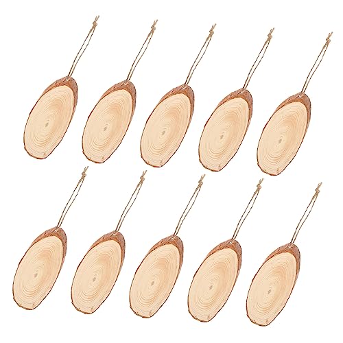 BELLIFFY 1 Set 10 Stück Holzspäne Anhänger Zum Selbermachen Baumschmuck Baumschmuck Ornamente Für Heimwerker Hochzeitszeremonie Dekorationen Krippendekoration Ornament Basteln von BELLIFFY