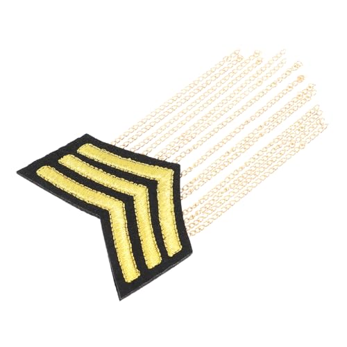 BELLIFFY 1 Stk Schulterklappen Quaste Epaulette Schulterabzeichen mit Quaste Goldrand fringe quasten Accessoires für Herrenbekleidung strapazierfähige Schulterklappe Stoffs tickerei Golden von BELLIFFY