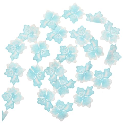 BELLIFFY 1 Stück 15 Kleidung Floraler Spitzenbesatz Blumenband Blumen-spitzenband Spitzenapplikation Spitzen-ripple-applikation Gehäkeltes Spitzenband Blattbesatzband Polyesterfaden Blue von BELLIFFY