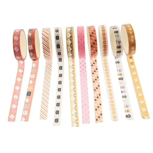 BELLIFFY 10 Rollen Heißpräge-Washi-Tape briefumschlag briefumschläge dekoaufkleber farbiges Abdeckband dekorative klebebänder selber machen Scrapbook-Klebebänder selber machen Tagebuchband von BELLIFFY