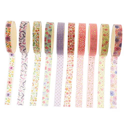 BELLIFFY 10 Rollen Heißpräge-washi-tape Verpackung Aufkleber Spender Punkt Dekoratives Klebeband Für Einklebebuch Rosa Pastell Tagebuch Washi Tapes Diy-bänder Japanisches Papier von BELLIFFY