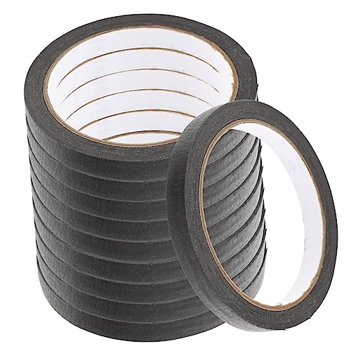 BELLIFFY 10 Rollen Klebeband seidenband ribbon packetkleband bandalette farbiges Abdeckband Bandfarbe nicht selbstklebendes Abdeckband DIY art tapes Fortgeschrittenes Zou Wen-Papier Black von BELLIFFY