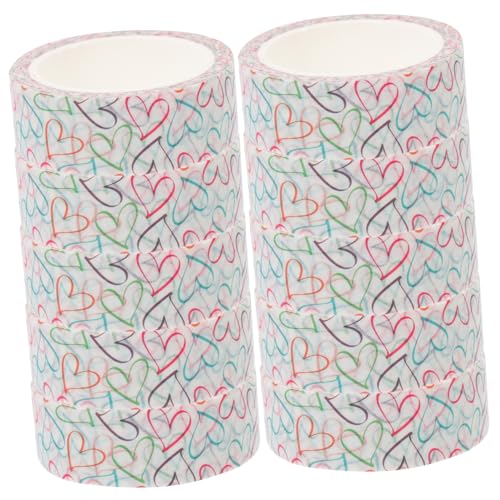 BELLIFFY 10 Rollen Liebe Taschenband scrapbook scheckheft washi+-+tape papierklebeband DIY-Klebebandaufkleber Herz Punkt Farben und Muster von Klebeband Karte Papierbänder dekorative Bänder von BELLIFFY